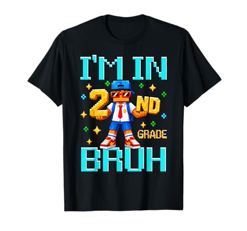 Bruh Im in 2nd Grade Back to School Dabbing Boys Kids Gamer T-Shirt