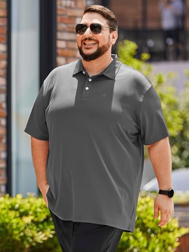 Big and Tall Mens Polo Shirt Moisture Wicking Sport Golf Shirts 2XL-6XL 7