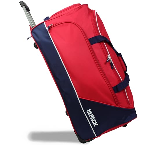 Hipack - Borsone con tasca per scarpe 71 cm navy. 71.12 cm - da 71 cm con per leggero rosso