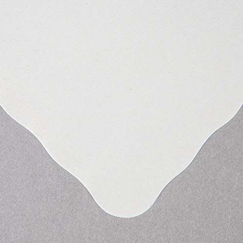 Off-White Colored Paper Placemat with Scalloped Edge - 1000/Case Size: 10\" x 14\" by Guffman