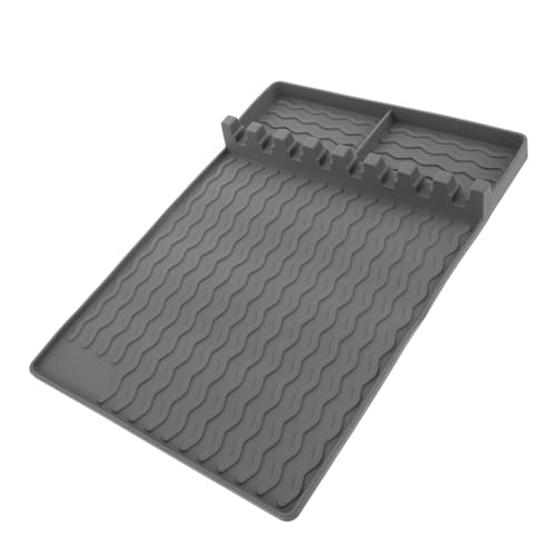 Gogogmee BBQ Grill Tool Rest Silicone Mat Heat Resistant Griddle Tools Mat Hanging Hole