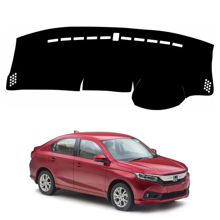 Image of Car Dashboard Cover Compatible with Honda Amaze 2018-2025 Dustproof, UV Resistant | All-Weather Protection | Custom Fit Car Accessories (Balck)