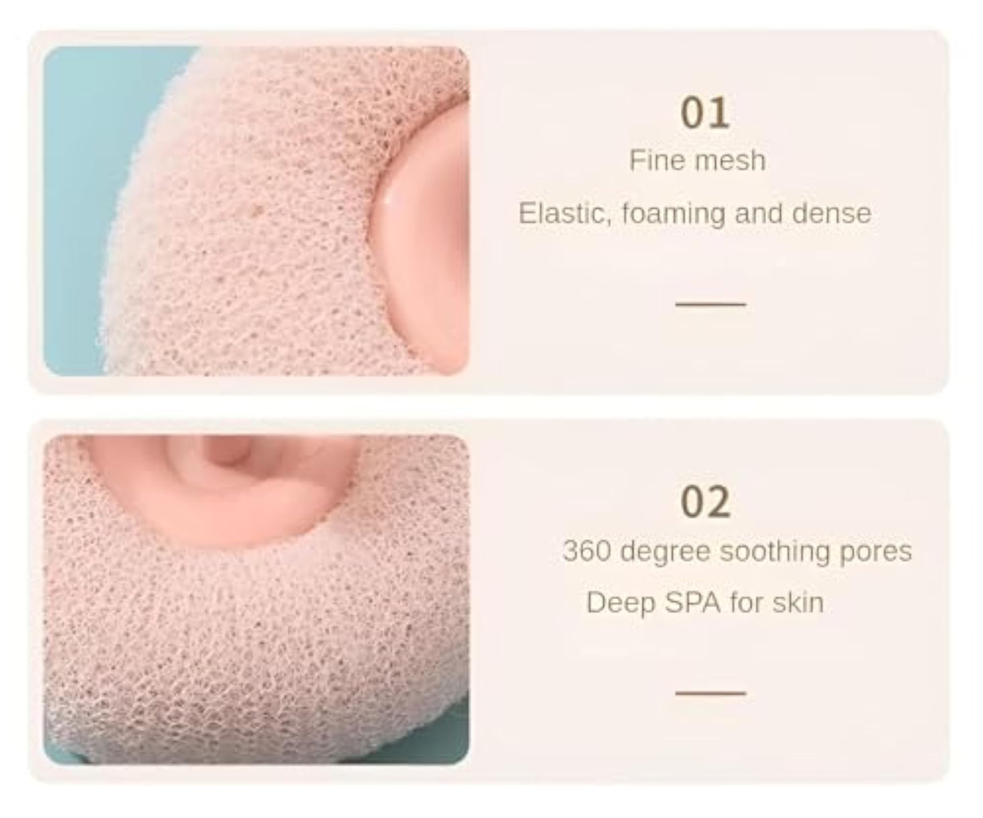 Loofah Bathing Sponge with Silicone Massager, Pack of 2