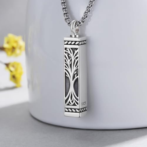 925 Sterling Silver Urn Necklace Cremation Jewelry for Ashes with Stainless Steel Chain3