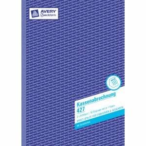 Avery Zweckform 427 Kassa Bücher Cash A4 2 x 50 Blatt