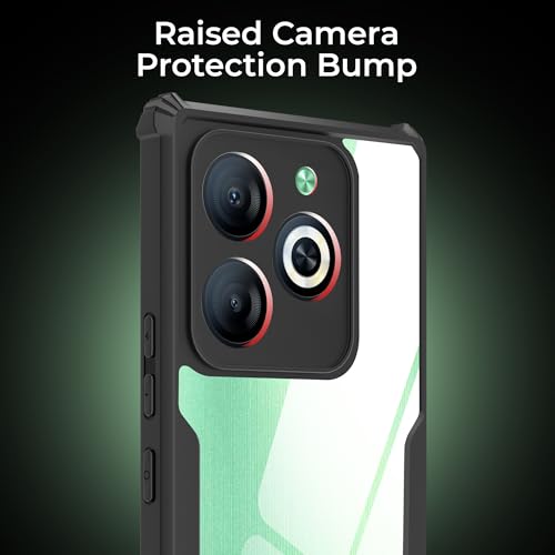 Image of A rtistque Clear Hard Transparent Acrylic Armor Anti-Drop Shockproof TPU Edge Back Cover Case for Infinix Smart 8 HD - Black