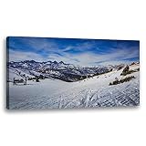 Large Framed Wall Art Ready to Hang 20' x 40' mammoth mountain ski trail snowboards and pictures Canvas Print Artwork Wall Art Painting Pictures Home Office Wall Décor Modern Poster