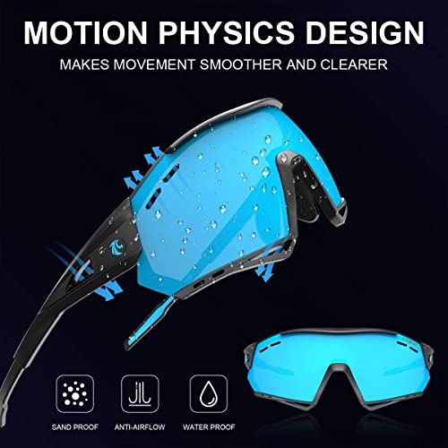 X-TIGER Óculos de sol esportivos polarizados para ciclismo com 5 lentes intercambiáveis proteção UV