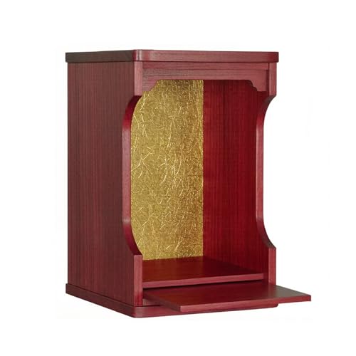 Solid Wood Meditation Altar Table with Pull-Out Drawer, Wide Board Design Personal Shrine Altar Table Shelf, Temple Buddha Shrine for Small Spaces(B,23.5 * 19.5 * 32CM//9.3 * 7.7 * 12.6IN)
