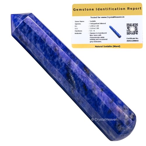 Image of Sodalite Crystal Wand - Pointed Crystal Wand for Energy Healing, Chakra Balancing, Meditation and Home Decor - Crystals and Healing Stones for Gift