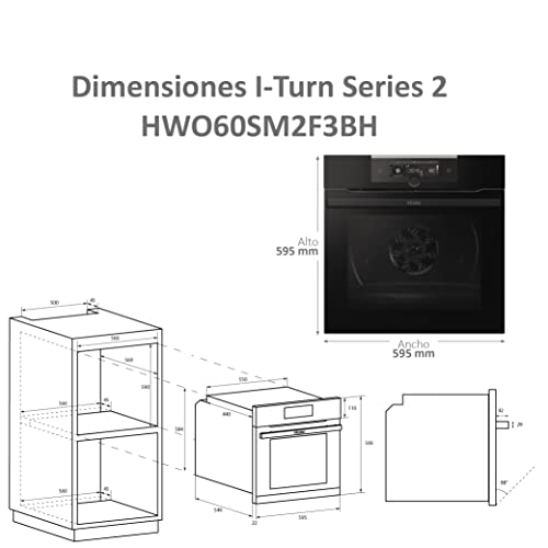 Haier-I-Turn-Series-2-HWO60SM2F3BH-Horno-Multifuncion-Limpieza-por-AqualisisConectividad-WIFI-Capacidad-70L-Coccion-multinivel-11-Funciones-Mando-giratorio-Clase-A-Negro