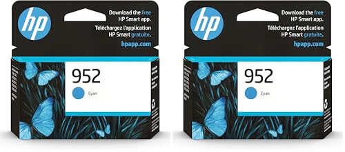 Image of HP 952 Cyan Ink Cartridge | Works OfficeJet 8702,OfficeJet Pro 7720,7740,8210,8710,8720,8730,8740 Series | Eligible for Instant Ink-| L0S49AN,(Pack of 2)