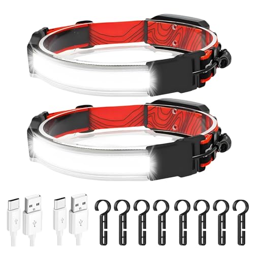2 faros delanteros USB con luz COB de haz ancho y lámpara roja
