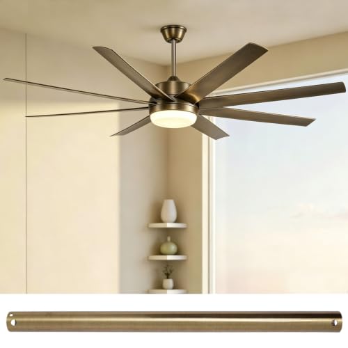 Image of 16 Inch Ceiling Fan Extension Rod, 1 Inch Outside Diameter Not Threaded Ceiling Fan Downrod for a Wide Range of Fans (Brushed Bronze)