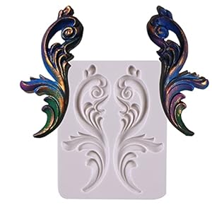 Baroque Fondant Border Mold, Relief Chocolate Silicone Cake Decor Candy Mould, for Birthday Wedding Cake Cupcake Decoration, Resin Clay, Plaster, Home Furniture Corner Border