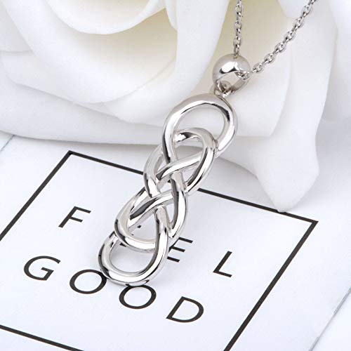 APOTIE Sterling Silver Celtic Infinity Necklace - Infinite Pendant Eternal Jewelry Gifts for Women Girlfriend Wife2