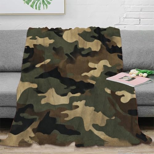 Couverture camouflage 150x200 jeté de canapé microfibre militaire - 2