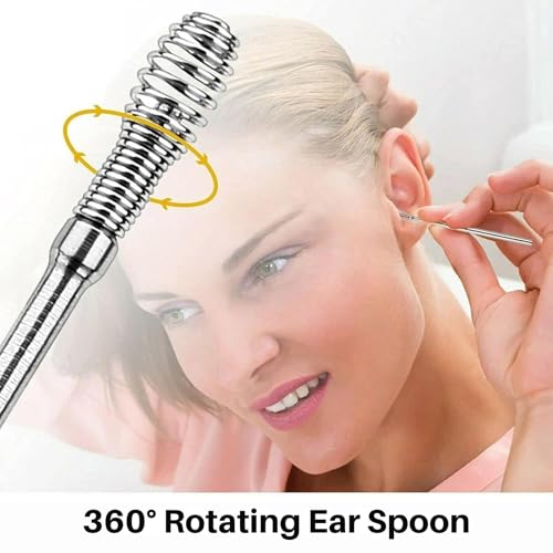 Image of Solitude 6-in-1 Ear Wax Cleaner | Resuable Ear Cleaner Tool Set with Storage Box Ear Wax Removal Kit Steel Ear Cleansing Tool Set Spiral Ear Curette Tools For Kids Man Woman