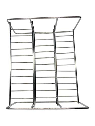 Image of JUGTE 3-Tier Step Standing Rack Stainless Steel Kitchen Cabinets Storage Racks Step for Kitchen Storage Countertop Display Shelf Organizer Condiment Shelf Rack (Small 28 x 24 x 12 cm)