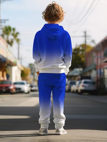 Image of boys' clothing sets, 2-Piece Hoodie & Pants Outfits for Boys Size 4-14 | Lightweight Non-Fleece Fall & Spring Clothing Sets