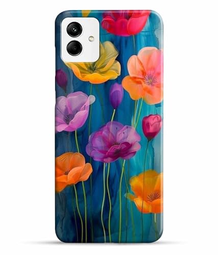 Image of Printed Hard Back Case Cover & Compatible for Samsung Galaxy M04 4G | Samsung M04 | Flower Vector Art (Multicolor) - D1193