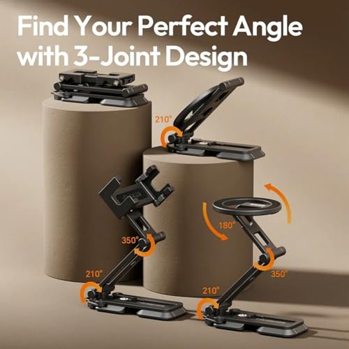 Image of ULANZI SK29 5-in-1 Phone Holder & Mini Tripod with Clamp, Premium Aluminum Mobile Stand with Adjustable Angle, 1 /4 inch Screw Mount for Tripod, Vlogging, YouTube & Video Calls (Black)