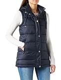 Springfield Chaleco Plumas Largo, Azul Oscuro, S para Mujer