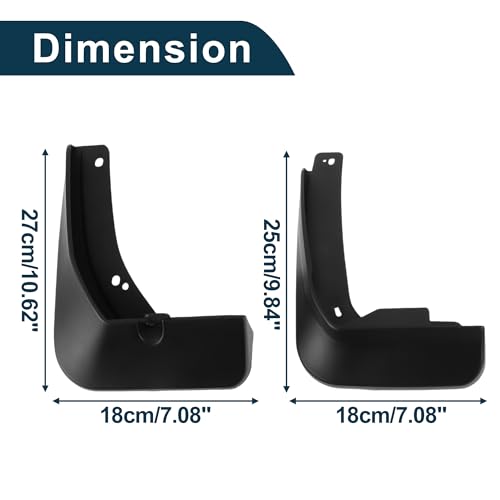 Image of Mud Flaps Splash Guards for Skoda Rapid 2018-2019 W /Mount Accessories Mud Guards Front and Rear 1 Set