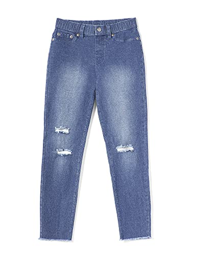 HUE Girls' Ripped Knee Denim Leggings
