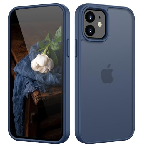 HGH Matt Hülle für iPhone 12 Mini 5,4 Zoll, [Militärschutz] Schutzhülle Samtige Touch Matt Anti-Kratzen, Durchscheinende...