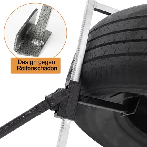 Hanlintk Universelles Reifenwechsler für Autos & Motorräder, LKW-Reifenreparaturset, Auto- und Motorradreifenentfernungswerkzeug (schwarz, 43cm)