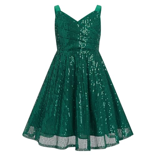 IBAKOM Girl Sparkly Formal Dress Tween Glitter Sequins School Dance Prom Dresses Teen Pageant Banquet Wedding Guest Outfits
