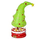 Jetec 4.17 ft Inflatable Christmas Tree Cooler Christmas Tree Beverage Drinking Cooler Star Topper Container for Xmas Winter Party Decoration Indoor Home Garden Lawn