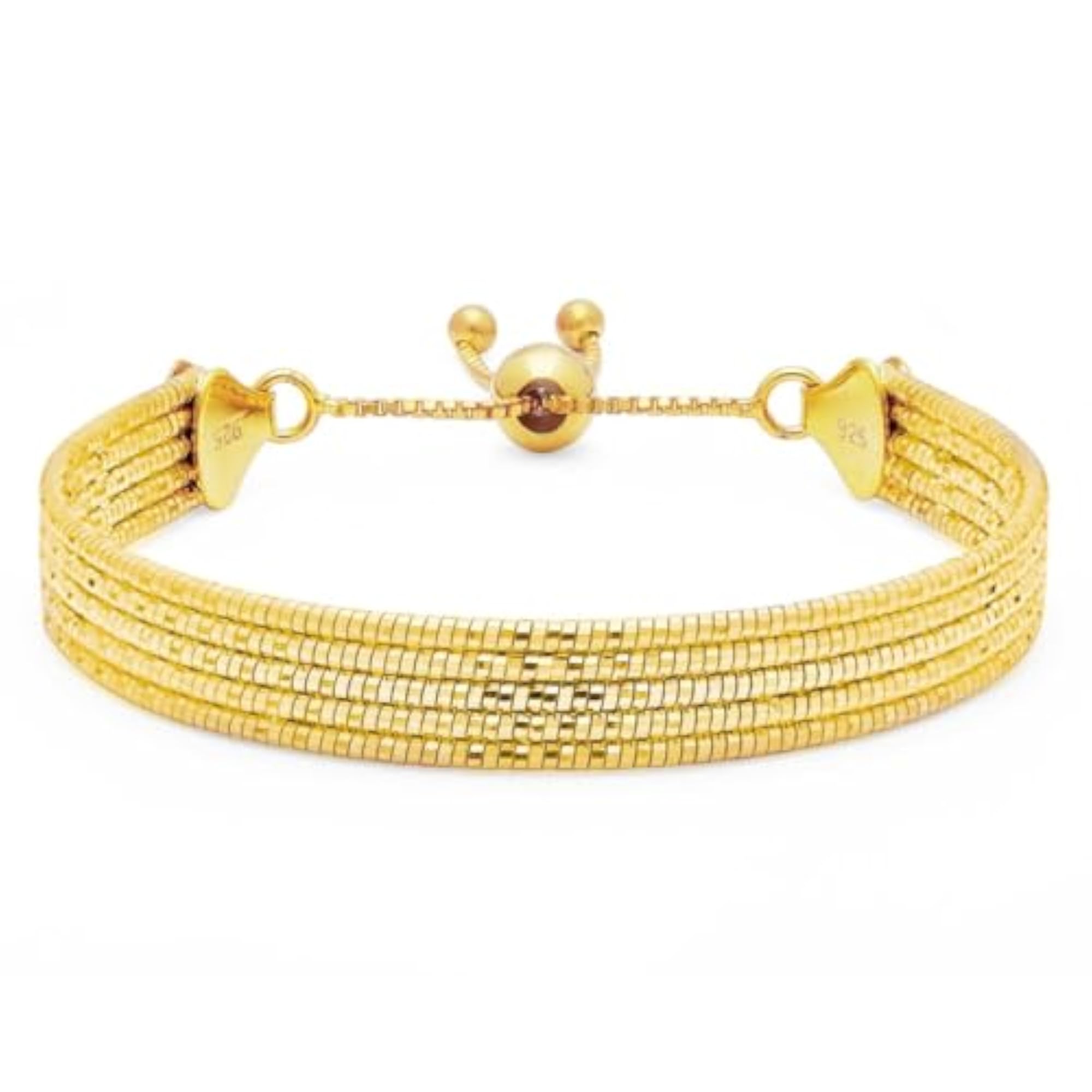 Women's 925 Sterling Silver Minimal Gold Plating Chain Bracelet