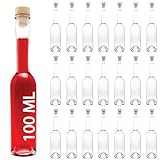 1. Klasse Glas von SLKFACTORY 20 leere GLASFLASCHEN 100 ml kleine Flaschen OPI-HGK leere Likörflaschen Saftflaschen Schnapsflaschen slkfactory