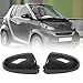 Carbon Fiber Mirror Cover, Exterior Rear View Mirror Housing Cover Replacement for Smart Fortwo W451 2009-2015, Door Side Mirror Cap, Glossy Black, Car Styling Modification