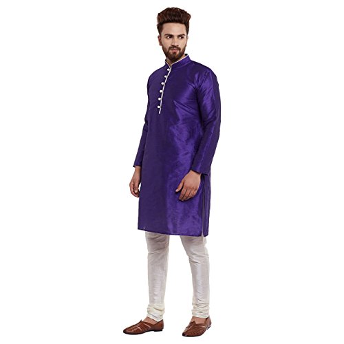 Kurta avec pantalon Churidaar ensemble en soie Dupion pour homme style Bollywood