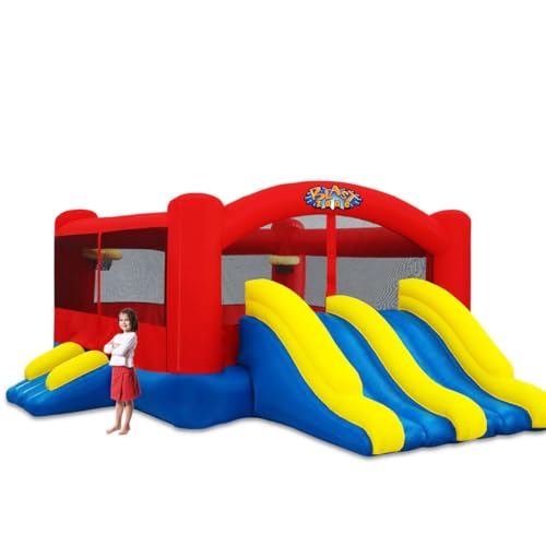 Image of Blast Zone Triple Play Inflatable Combo Bounce House - Massive 16x14 - Blower - Premium Quality - 7 Players - Double Slides