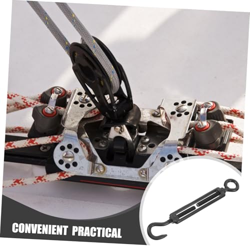 Unomor 5pcs Ajustables Tensores para Cable Gancho y Ojal Acero Inoxidable para Vela Sombra y Línea de Ropa miniatura 7