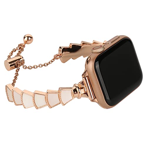 ZURCAS Compatible with Apple Watch Band 45mm 44mm 42mm 41mm 40mm 38mm 49mm iwatch Series 9/8/7/SE/6/5/4/3/2/1/Ultra, Women Jewelry Stainless Steel Charms Slim Strap Replacement Bracelet