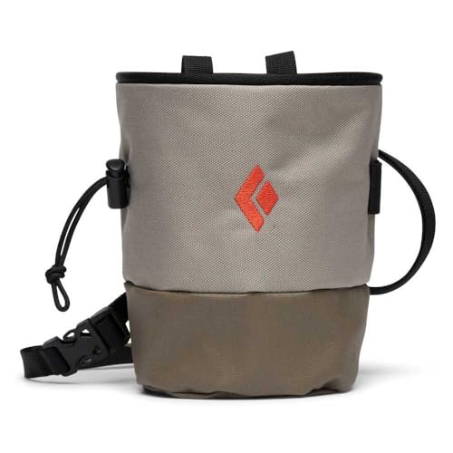 Black Diamond Mojo Zip Chalk Bag with Zippered Pocket for Rock Climbing and Gym Sports, Moonstone, Small/Medium