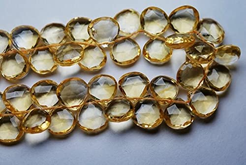 Citrine micro facettée en cœur de 6mm, fil de pierres naturelles pour cadeau artisanal