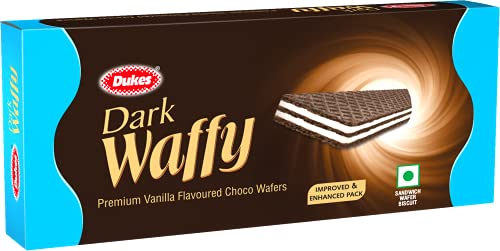 Image of Dukes Dark Waffy - Premium Vanilla Flavoured Choco Wafers (150 g)