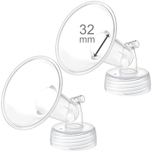 Maymom Wide Neck Pump Parts for Spectra S1/S2 Pumps; Incl Wide Mouth Flanges; Not Original Spectra Flange; Replaces Spectra Shield (32 mm Extra Extra Large Flanges)