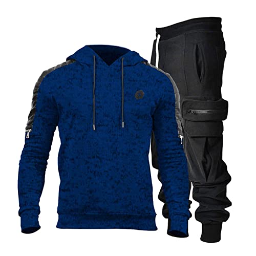 Men’s Tracksuit 2 Piece Hoodie Sweatsuit Sets Sweater Pants Sports Suit Joggers Sweatpants Sweatsuit Set White