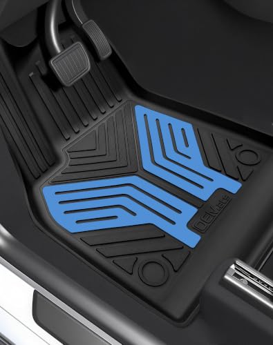 Image of Premium Color TPE Floor Mats 6-PCS for Tesla Model Y Juniper 2025 2026 |Sky Blue Wing Design | Car Mat Full Set Front & Rear | All-Weather Protection, Pet & Child-Friendly Accessories