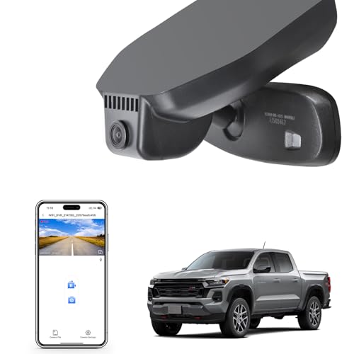 Mangoal 4K Dash Cam Custom fit for Chevy Colorado 2023 2024 2025 2026 Select Base WD LT Z71 ZR2 Work Truck Trail Boss(Model B), Integrated OEM Look, UHD 2160P Video, Free App & WiFi, 64GB Card