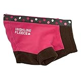 DOGGIE DESIGN Highline Fleece Dog Coat Pink and Brown Polka Dots (Size 12)