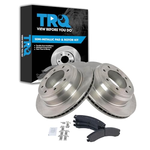 Image of TRQ Rear Brake Pad and Rotor Set Semi Metallic