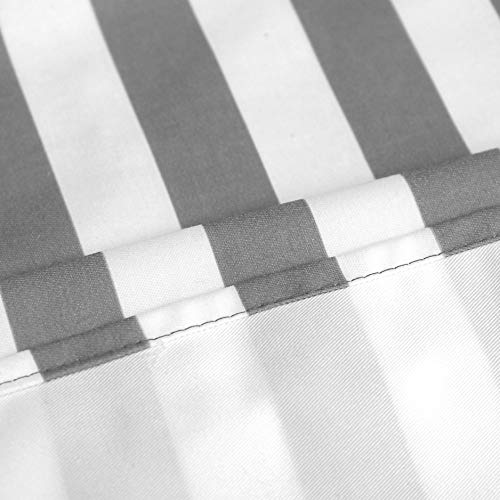 Amzdecor Gray And White Stripe Café Window Valances Kitchen Curtain Drapes For Kitchen, Bathroom, Bedroom, Living Room, Rod Pocket, 55X15 Inch #TOP3